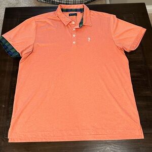William Murray Coral Golf Polo XL Tartan Trim Like New